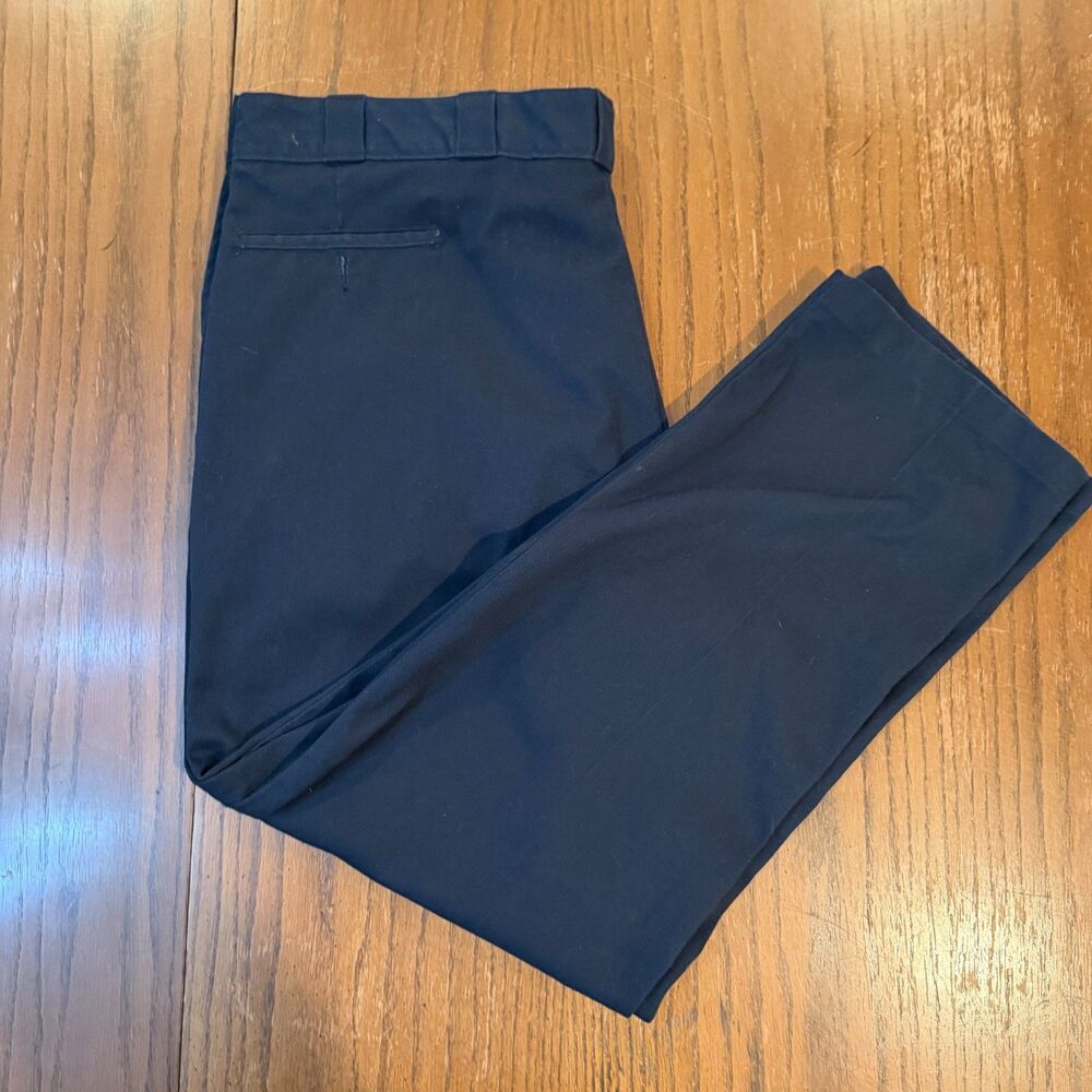 Dickies Flex Work Pants Mens 46x32 Black Straight Leg Uniform Chino Relaxed Fit